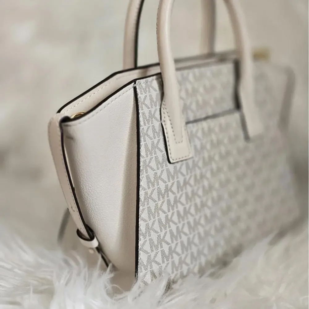 Michael Kors Monogram Handbag in Cream and Gold - Picture 5 of 6
